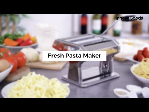 Frische Nudeln Maschine, Manuell mit 3 Walzen für Spaghetti, Tagliatelle, Lasagne, Einstellbare Nudeldicke, Inkl. Rezepte, Metall, Grau, Mittelgroß