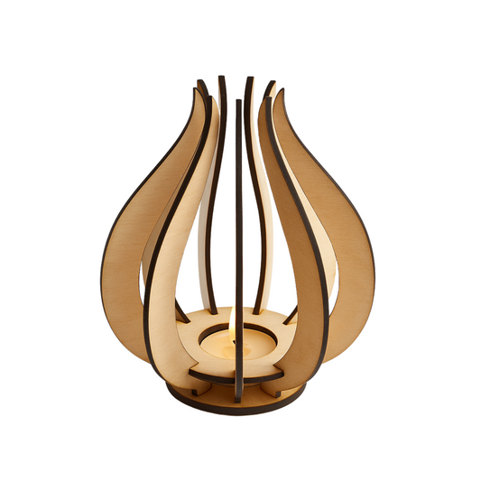 Dekorativer Teelichthalter aus Holz – Perfekt für LED-Lichter & gemütliche Atmosphäre  | 30 % Rabatt auf die ersten 5 Stück!