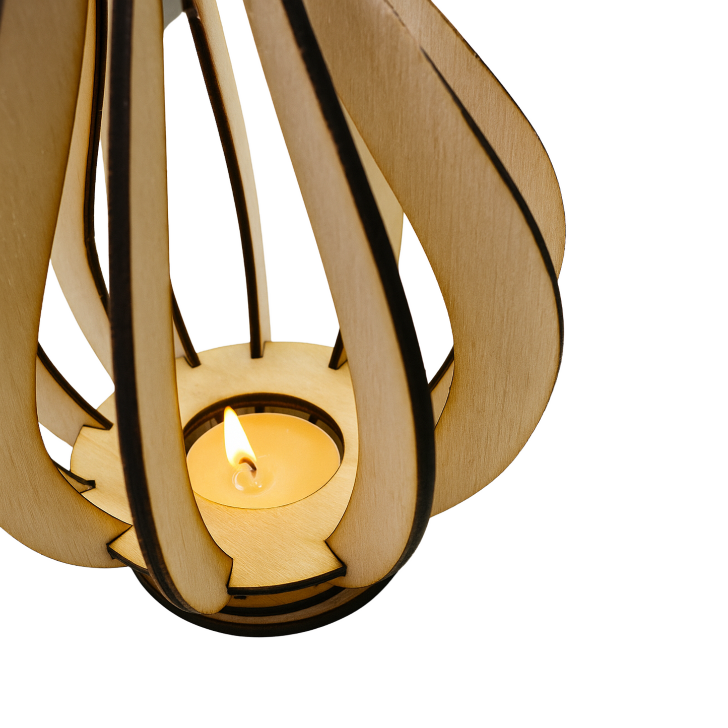 Dekorativer Teelichthalter aus Holz – Perfekt für LED-Lichter & gemütliche Atmosphäre