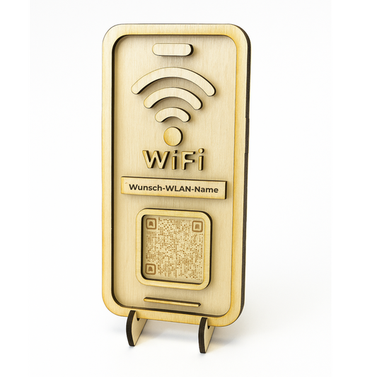 WLAN-Schild aus Holz mit QR-Code – Personalisiert mit deinem WLAN-Namen