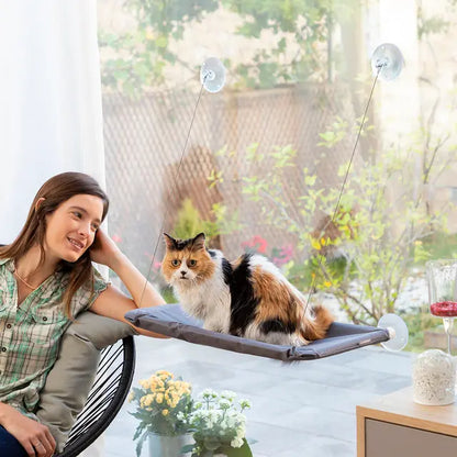 InnovaGoods® Hängendes Katzenhängematte Catlax, bietet einen komfortablen und sicheren Platz für Ihre Katze zum Ausruhen, mit 2 Haltegriffen, ideal für zu Hause.