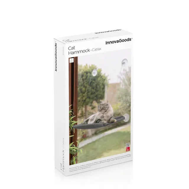 InnovaGoods® Hängendes Katzenhängematte Catlax, bietet einen komfortablen und sicheren Platz für Ihre Katze zum Ausruhen, mit 2 Haltegriffen, ideal für zu Hause.