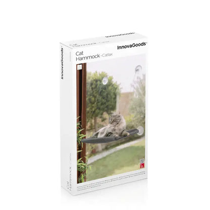 InnovaGoods® Hängendes Katzenhängematte Catlax, bietet einen komfortablen und sicheren Platz für Ihre Katze zum Ausruhen, mit 2 Haltegriffen, ideal für zu Hause.