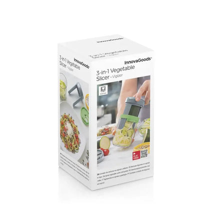 3-in-1 Gemüsespiralschneider und Reibe, Manuell, mit Rezepten, Multifunktional für Gemüse, Obst, Käse, Leicht zu reinigen, Weiß, Polypropylen Edelstahl AS ABS-Kunststoff